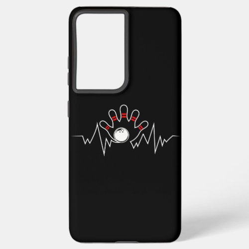 Heartbeat Bowling Vintage Cool Gift For Bowlers Samsung Galaxy S21 Ultra Case