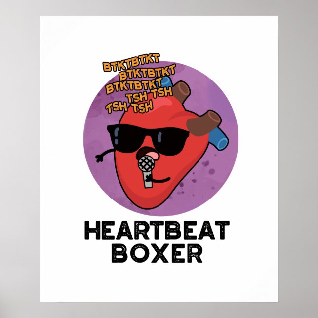 Heartbeat Boxer Funny Music Heart Pun  Poster (Front)