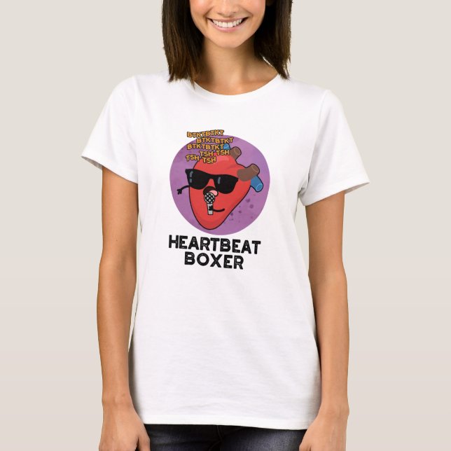 Heartbeat Boxer Funny Music Heart Pun  T-Shirt (Front)