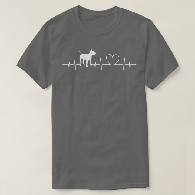 Heartbeat Bullterrier Dog  Bullterrier Owner  T-Shirt (Design Front)
