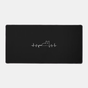 Heartbeat Cat Kitten Love Women's Girl's Gift Desk Mat