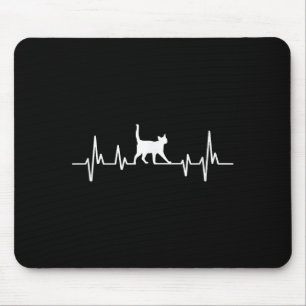 Heartbeat Cat Mouse Pad