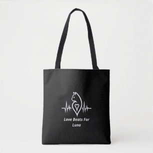 Heartbeat Cat - Personalized Pet Love Tote Bag