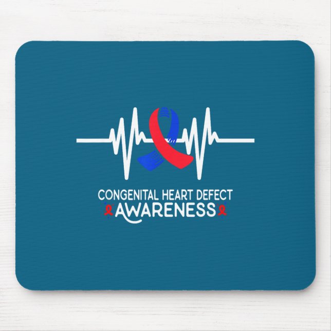 Heartbeat Chd Congenital Heart Defect Awareness Mo Mouse Pad (Front)