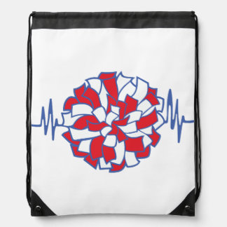 Heartbeat Cheer Pom-Pom Graphic Drawstring Bag