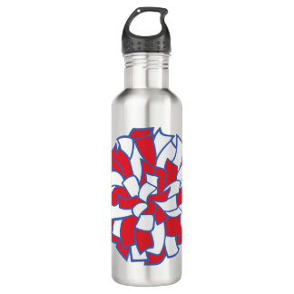 Heartbeat Cheer Pom-Pom Graphic Stainless Steel Water Bottle