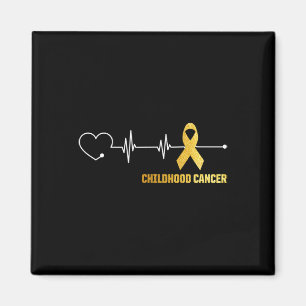 Heartbeat Childhood Cancer Awareness Warrior Hope Magnet