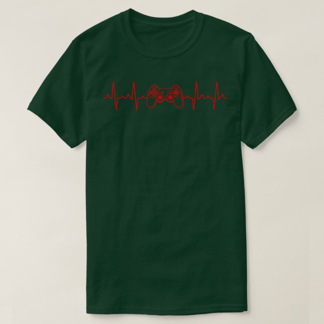 Heartbeat Controller Gaming T-Shirt (Design Front)