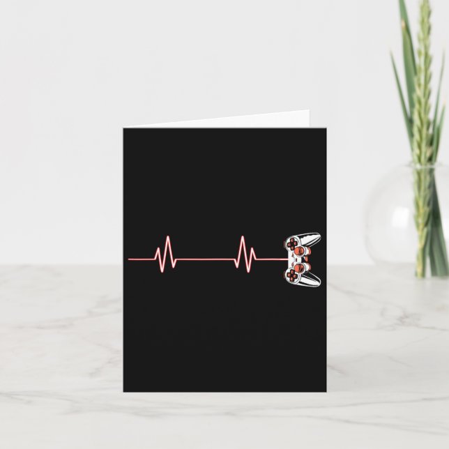 Heartbeat Cool Video Game Controller For Nerdy Gam Card (Front)