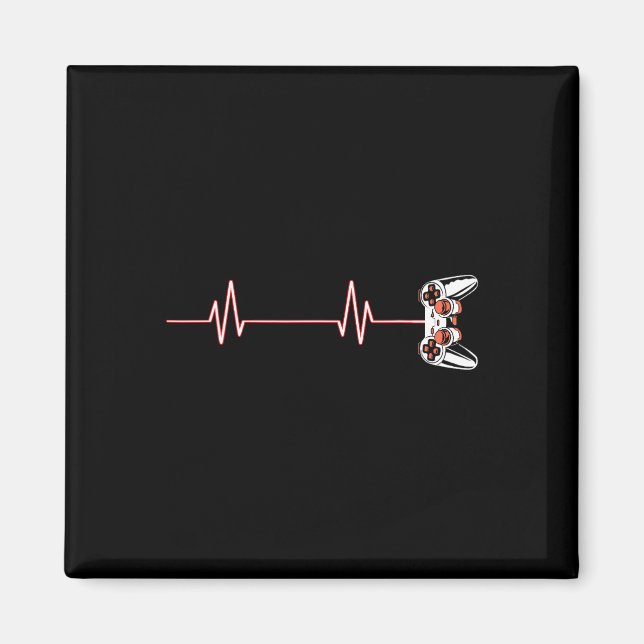 Heartbeat Cool Video Game Controller For Nerdy Gam Magnet (Front)