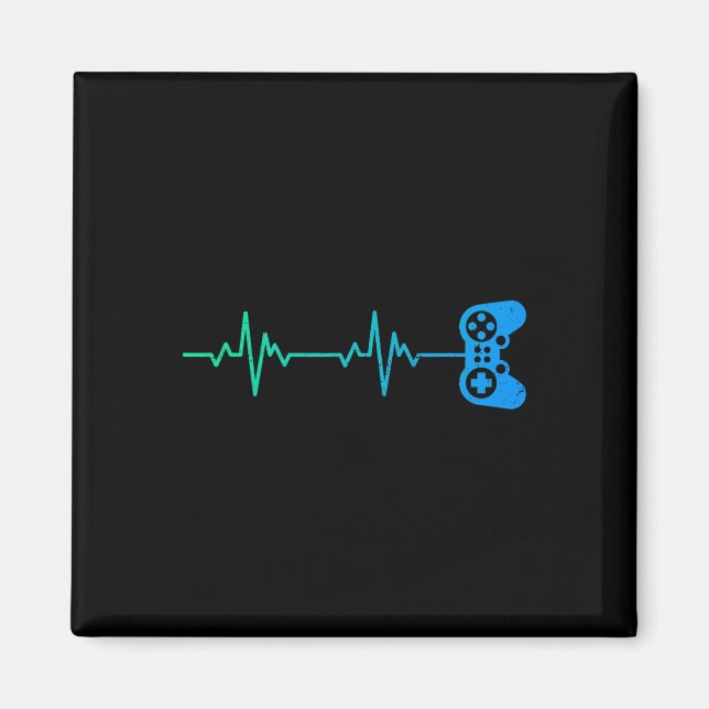 Heartbeat Cool Video Game Controller For Nerdy Gam Magnet (Front)