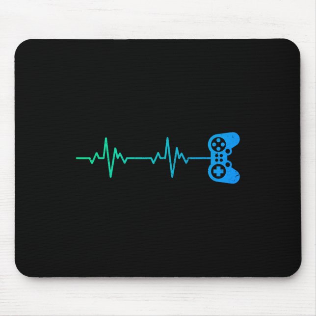 Heartbeat Cool Video Game Controller For Nerdy Gam Mouse Pad (Front)