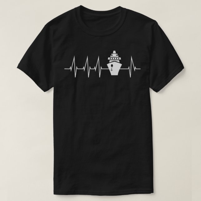 Heartbeat Cruise Vacation  Cruise Ship  T-Shirt (Design Front)