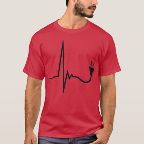 heartbeat current line plug power socket connect p T_Shirt