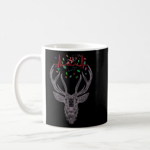 Heartbeat Deer Antlers Deer Hunting Lover Funny Hu Coffee Mug