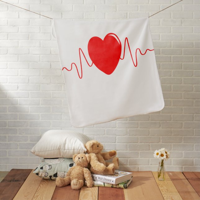 Heartbeat design baby blanket (In Situ)
