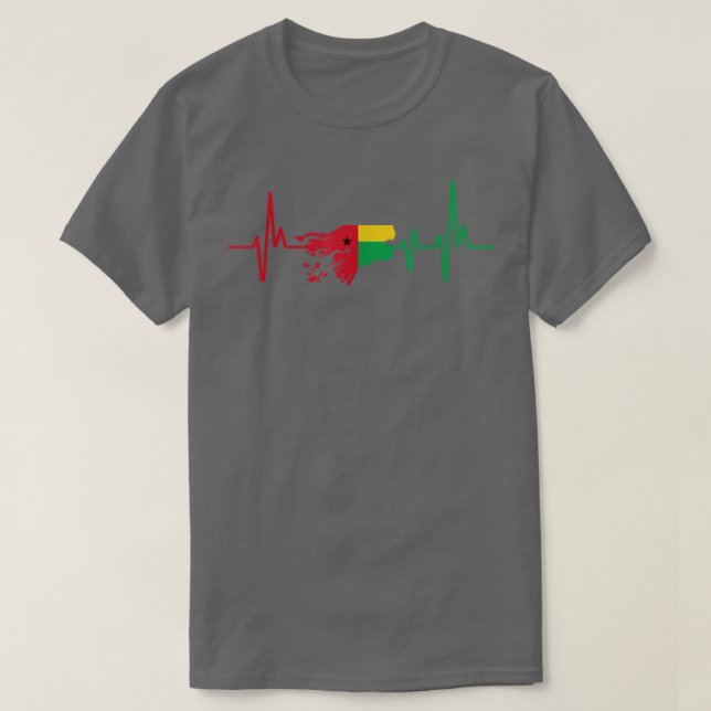 Heartbeat Design Flag Guinea Bissau  T-Shirt (Design Front)