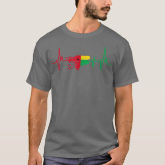 Heartbeat Design Flag Guinea Bissau T-Shirt