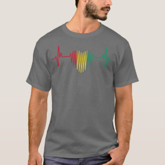 Heartbeat Design Guinea Flag  T-Shirt