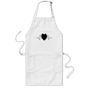 Heartbeat design long apron