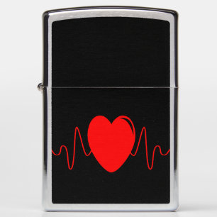 Heartbeat design zippo lighter