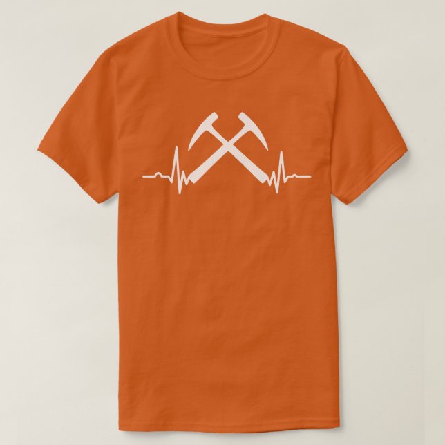 Heartbeat Double Rock Hammers Geology Rockhound T-Shirt (Design Front)