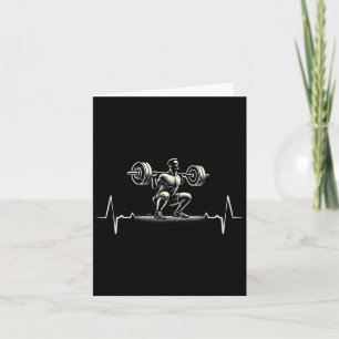 Heartbeat Ecg Bodybuilder Weightlifting Weightlift Card