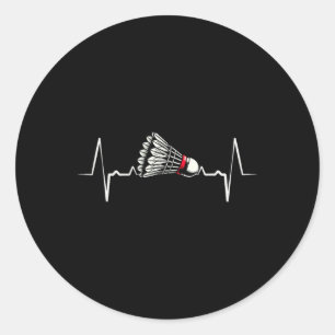 Heartbeat Ecg Shuttle Badminton Player Shuttle 2 Classic Round Sticker