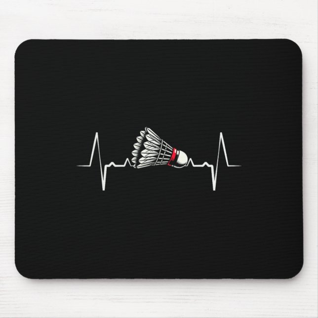 Heartbeat Ecg Shuttle Badminton Player Shuttle 2  Mouse Pad (Front)