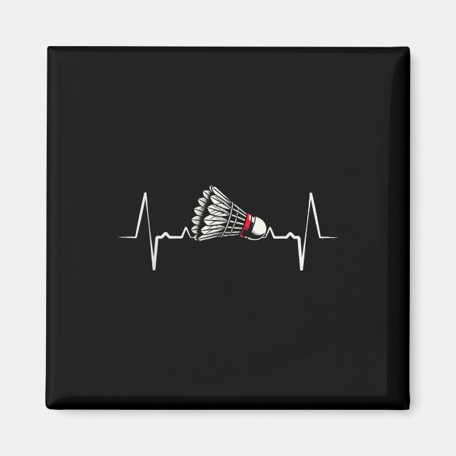Heartbeat Ecg Shuttle Badminton Player Shuttle  Magnet (Front)