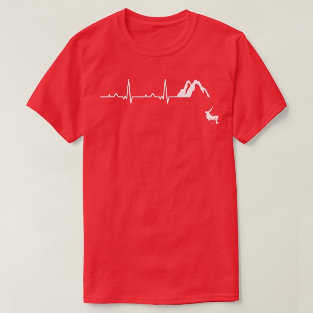 Heartbeat EKG Caving Spelunking Cavers Caver Cave  T-Shirt (Design Front)