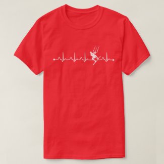 Heartbeat EKG Kite Boarding Lovers Gift T-Shirt