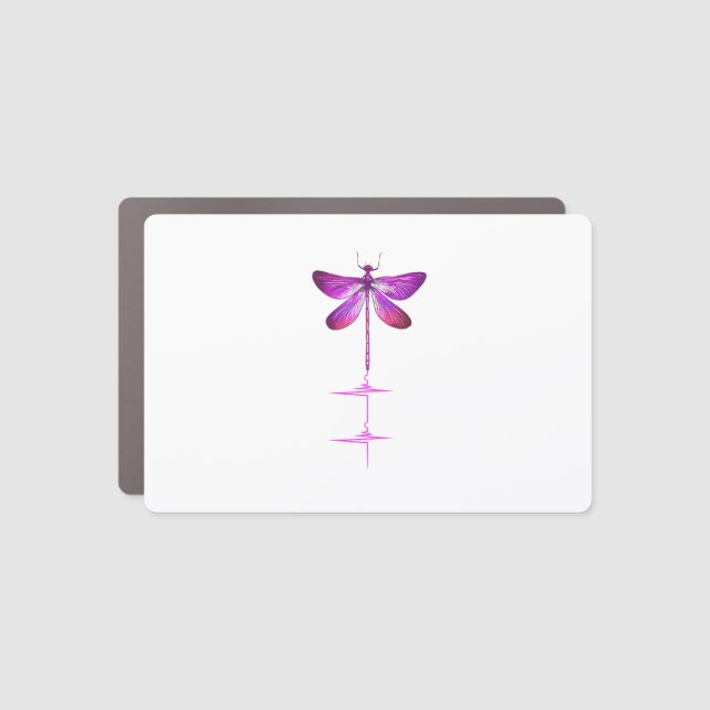 Heartbeat EKG Pulse Dragonfly Lovers Nature Insect Car Magnet (Front)