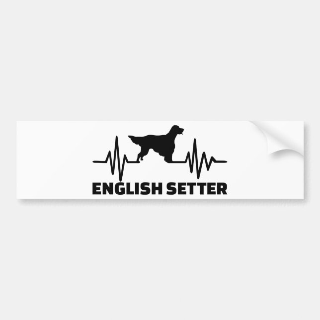 Heartbeat English Setter Bumper Sticker (Front)