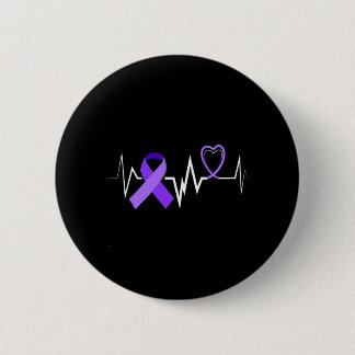 Heartbeat Epilepsy Ribbon Epilepsy Disorder Awaren Button
