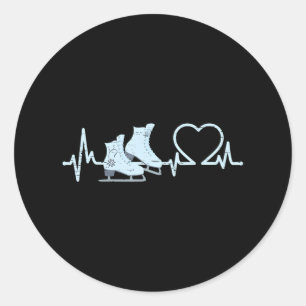 Heartbeat Figure Skating Dance Sport Ice Skater Classic Round Sticker