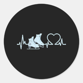 Heartbeat Figure Skating Dance Sport Ice Skater Classic Round Sticker