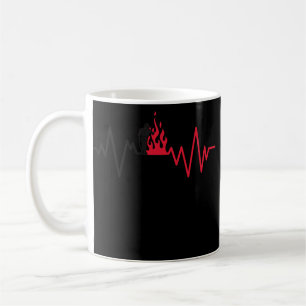 Heartbeat Firefighter Fire Department Fire Truck Coffee Mug