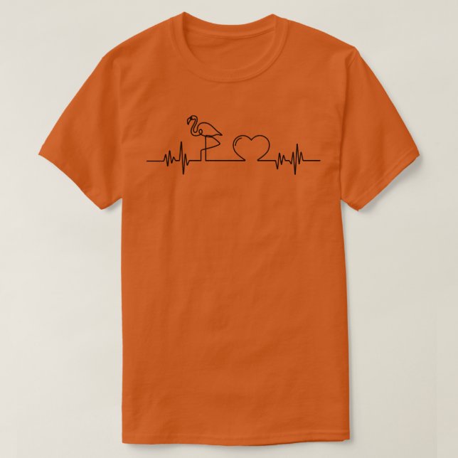 Heartbeat Flamingo Gifts Funny Flamingo Beach Summ T-Shirt (Design Front)