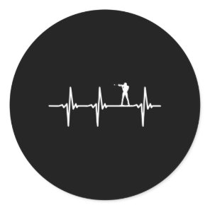 Heartbeat For Biathlon Heartbeat Heart Rate  Classic Round Sticker