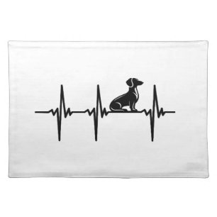 Heartbeat For Loyal Dachshund Dogs Cloth Placemat