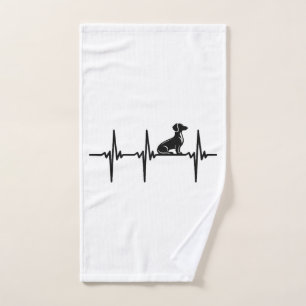 Heartbeat For Loyal Dachshund Dogs Hand Towel