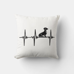 Heartbeat For Loyal Dachshund Dogs Throw Pillow