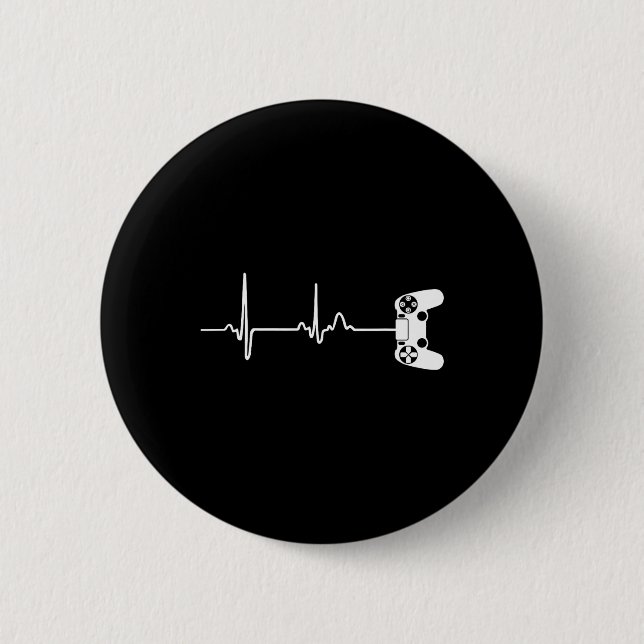 Heartbeat For Video Game Players  Button (Front)
