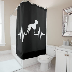 Heartbeat French Bulldog Pulse Shower Curtain