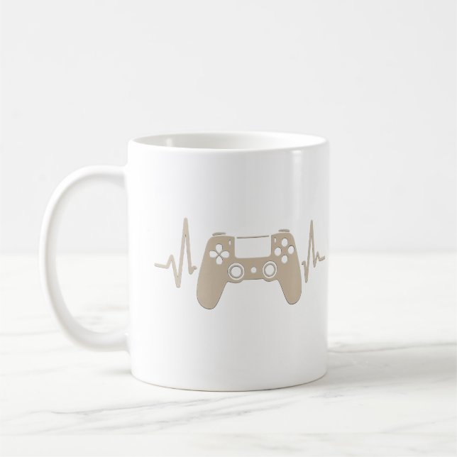 Heartbeat Gamer Controller Design Coffee Mug (Left)