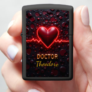 Heartbeat Glow Doctor Physician Gift Pulse Zippo Lighter