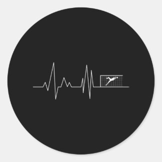 Heartbeat Goalkeeper Goalie Soccer Player Classic Round Sticker