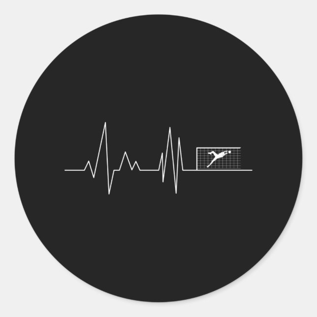 Heartbeat Goalkeeper Goalie Soccer Player Classic Round Sticker (Front)