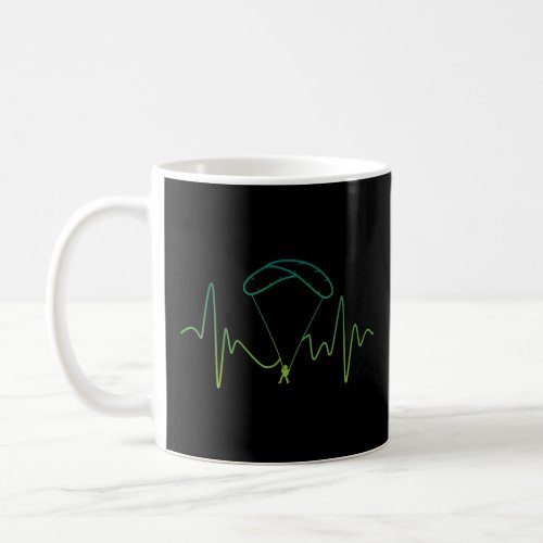 Heartbeat Graphic Paragliding Paraglider Skydiver  Coffee Mug